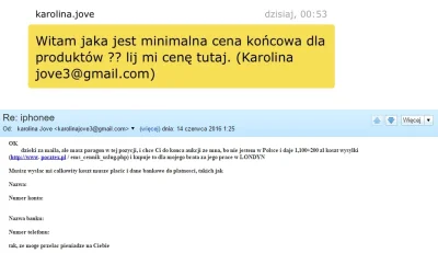 Majronn - Wystawiłem dzisiaj iPhone na olx. Dostałem już ponad 10 maili żeby wysłać c...