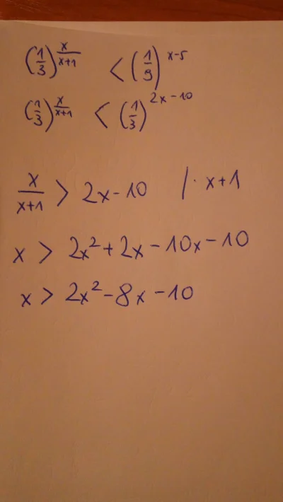 kozaqu - Pomóżcie jeszcze z tym przykładem, zacząłem i się zawiesiłem #matematyka