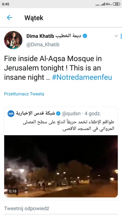 marcelus - Wybuchl pozar w meczecie #alaksa w #jerozolima #paryz #francja