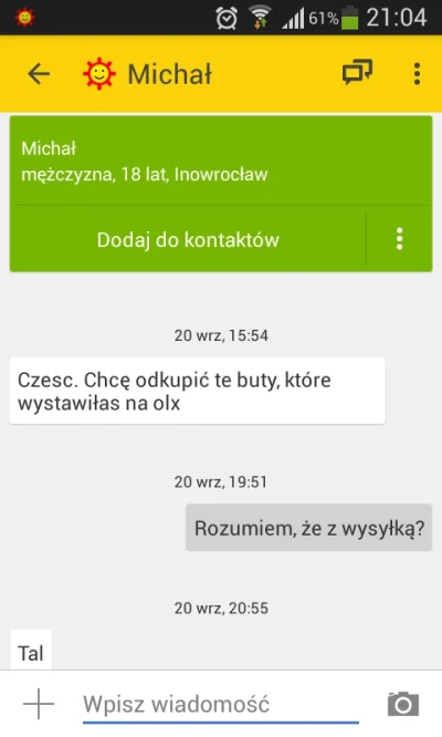 ostrzyjnoz - Uwielbiam takie wiadomości...
Ciąg dalszy w komentarzu. 
SPOILER
#podryw...