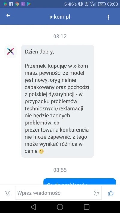 fajnybananek - Odpowiedz z #xkom gdy zapytałem dlaczego telefon w ich dystrybucji jes...