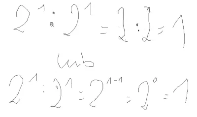 jonik - W mojej opinii wytłumaczenie dlaczego 2 do potęgi zerowej daje jeden dalej ni...