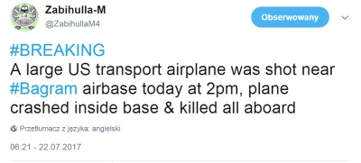 chinskizwiad - Zestrzelono samolot transportowy USAF w Bagram (Afganistan) na razie b...