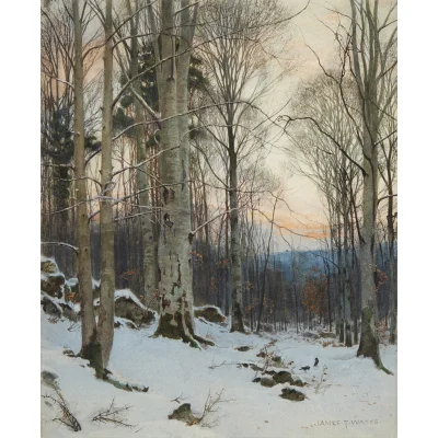 Agaress - **James Thomas Watts (1853-1930) - Twilight, Beech Woods**

#malarstwo #a...