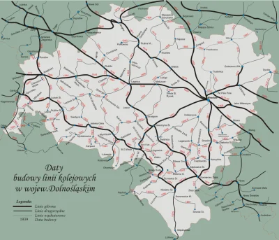 Fidelis - Daty budowy linii kolejowych na Dolnym Śląsku: