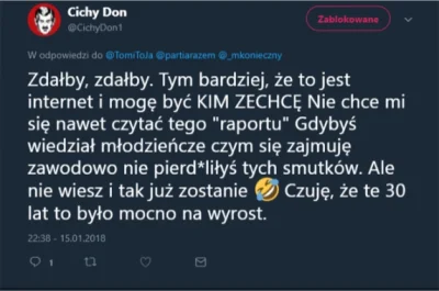 Tom_Ja - Nie licz na rzetelną dyskusję na Twitterze, mówiłem sobie.
Wkleiłem raport ...