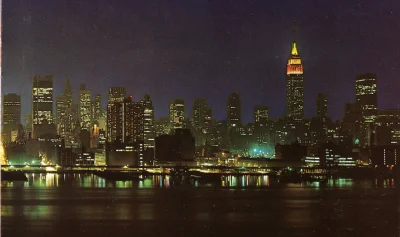 myrmekochoria - Panorama Nowego Jorku w Nocy w dwóch częściach, USA 1978 rok. Ładna g...