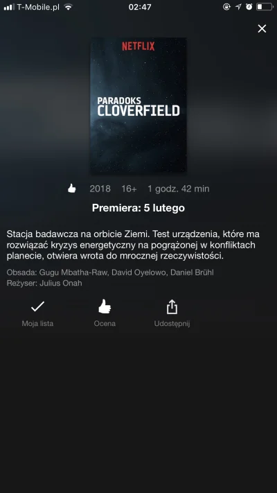 U.....e - Nowy film z serii Cloverfield będzie dostępny na Netflix... dzisiaj! :O [ #...