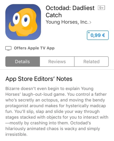 krozabalka - Gra Octodad: Dadliest Catch na #ios przeceniona z 4,99€ na 0,99€.

https...