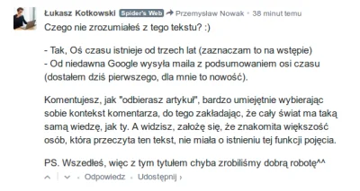 Bielecki - Brawo @SpidersWeb, tym Post Scriptum (i tytułem "Google przysłał mi maila ...