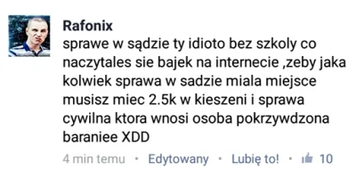 rvtzkv - Ktoś tam napisał mu w komentarzu żeby się przyznał że idzie do sądu, a tu o ...