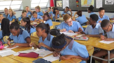 johanlaidoner - Windhoek, Namibia- szkolna klasa. W afrykańskiej Namibii biali (główn...