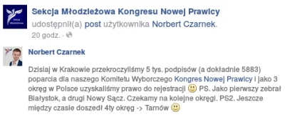 franekfm - no to #knp ma już prawo do rejestracji list w 4-rech okręgach. Pozostało 1...