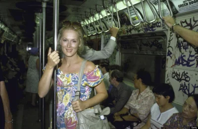 Vampyroteuthis - @Krzemien: Meryl Streep w nowojorskim metrze 1981 rok .