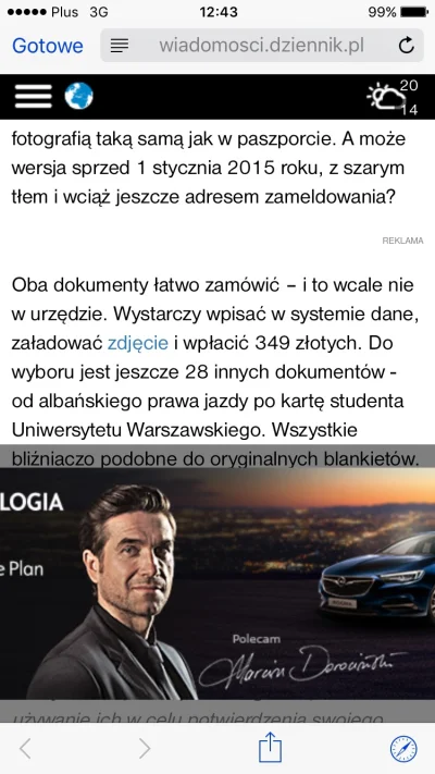 kpvWYYnUU4 - Czemu reklama #opel # insygnia z #dorocinski musi mi zajmować pół choler...