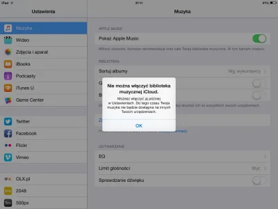 stereoboy - #applemusic ktoś ma pomysł dlaczego nie mogę na iPadzie włączyć bibliotek...