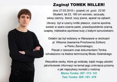 C.....7 - Dla osób, które mają zablokowanego fejsa w pracy, czy coś:

Zaginął TOMEK...