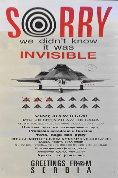 myrmekochoria - Serbski plakat propagandowy naśmiewający się z zestrzelenia niewidzia...
