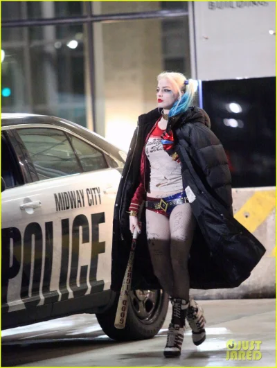 Networks_PowerCat - Margot Robbie jako Harley Quinn na planie Suicide Squad. #ladnapa...