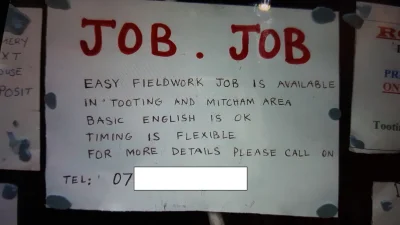 zajacisko - >bądź w Londynie i szukaj se pracy
znajdź takie ogłoszenie na ulicy
#!$%@...