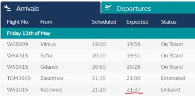 sorek - Miałem właśnie odbierać jednego mirka z #katowice ale widzę że lot opóźniony ...