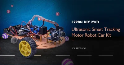 konto_zielonki - L298N Creative DIY 2WD Ultrasonic Smart Tracking Motor Robot Car Kit...