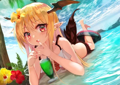 bakayarou - #randomanimeshit #granbluefantasy #vampy #swimsuit #animeart #pixiv #anim...