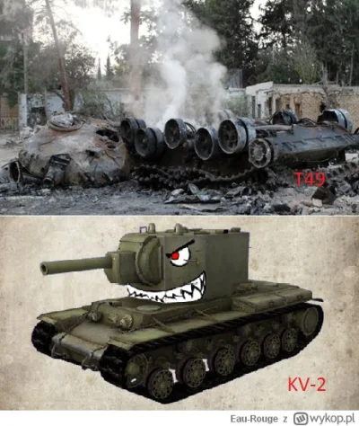 Eau-Rouge - @szczepan126: Z T49 to został dymiący wrak, KV-2 się nim zajął ( ͡° ͜ʖ ͡°...