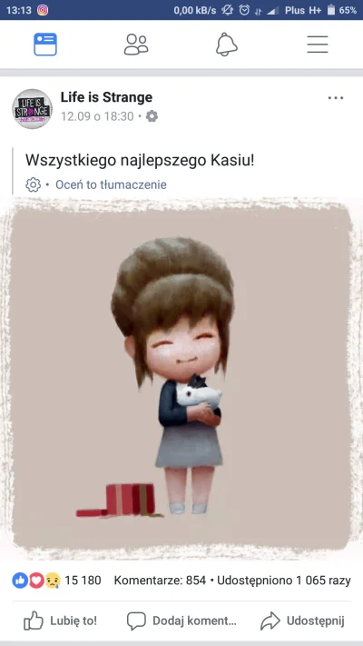 robertos76 - Kasia ma dziś urodziny (｡◕‿‿◕｡)
#lifeisstrange