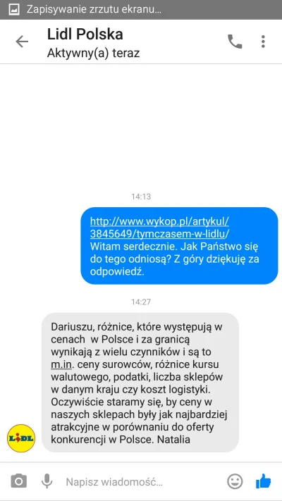 darek4099 - Odpowiedź przedstawiciela Lidl Polska.