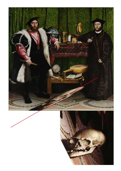 Sulphur93 - Hans Holbein - Portret ambasadorów. Obraz widziany pod kątem. National Ga...