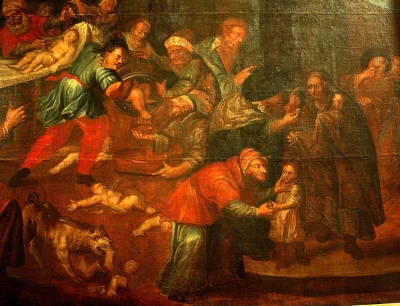 stahs - Obraz Karola de Prevot z katedry w Sandomierzu przedstawiający Żydów dokonują...
