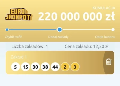H.....H - Dziś w Eurojackpot można wygrać 220 milionów złotych. Gdy wygram, spośród p...
