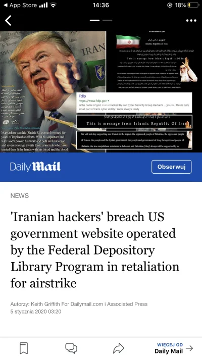xcyzz1667 - Iran wiedział co zrobić, strona USA fdlp shakowana.
#iran #hackingnews 

...