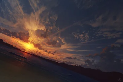 mleko23 - #randomanimeshit #beach #sky #sunset #water #anime #