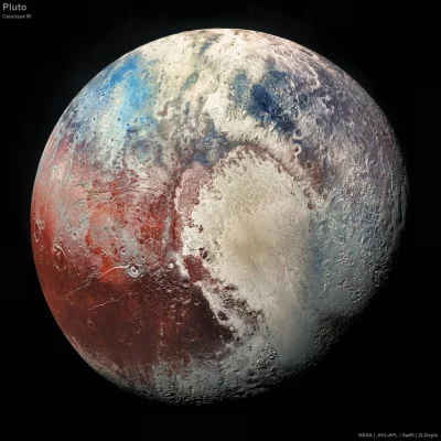 woland666 - #kosmos #ciekawostki #pluton 
Zdjęcie Plutona w podczerwieni.