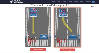 krolik1600 - Uczelnia MIT zrobiła mały test, http://moralmachine.mit.edu/ [start judg...