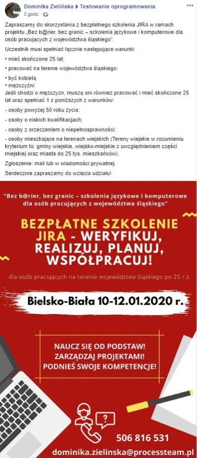 mwwilk - Żeby dostać się na szkolenie wystarczy mieć 25 lat i być kobietą. Mężczyźni ...