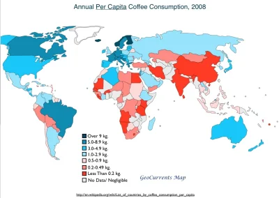 FF0000 - #swiat #mapa #konsumpcja #kawa #kofeina #dieta