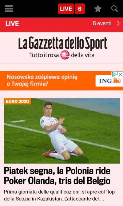 pogop - Tymczasem pierwsza wiadomość na głównej La gazetta dello sport XD

#pilkanozn...