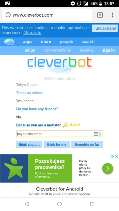 Infiss - #cleverbot 
:(