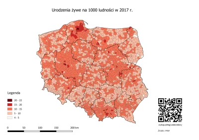 czarnobiaua - Urodzenia żywe na 1000 ludności w 2017 r.

Żródło: GUS

Zapraszam d...
