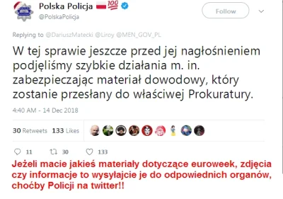 tenczus - @jukac: Policja już się zajmuje sprawą euroweek!

https://twitter.com/Pol...