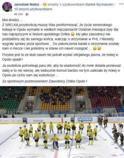 high_hopes - Upadek hokeja w Opolu. Klub rezygnuje z gry w barażach!

W zeszłym mie...