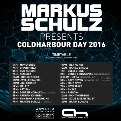 dikamilo - Już za tydzień 26 lipca #markusschulz #coldharbourday2016 #ahfm #trance