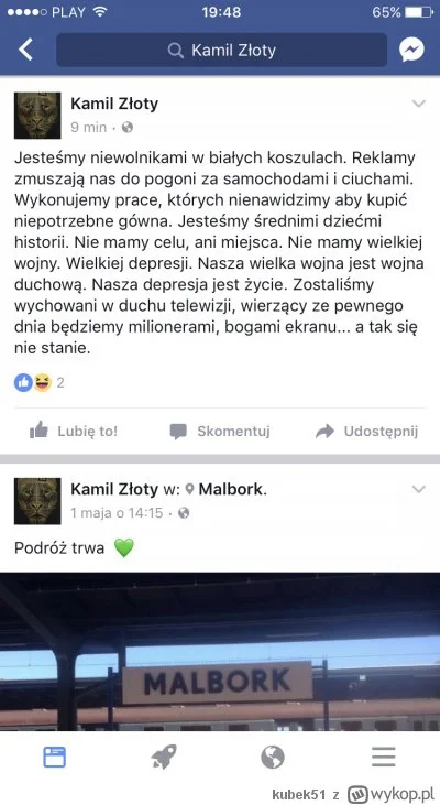 poji - Potem wracał przez Malbork: