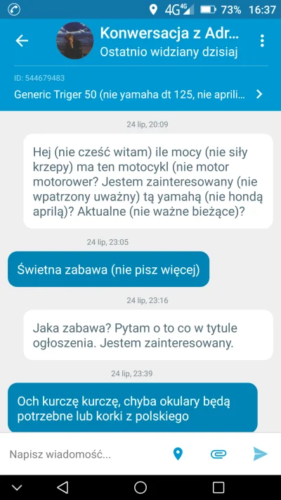 Gandezz - Tym razem trafiłem na niezłego dzbana xD

#olx #januszebiznesu #nieolx #olx...