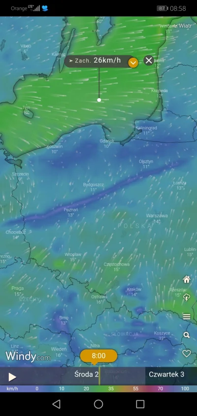 magn - Dziwnie to wygląda. Pasek w którym wiatr wieje max. 5 km/h. #pogoda