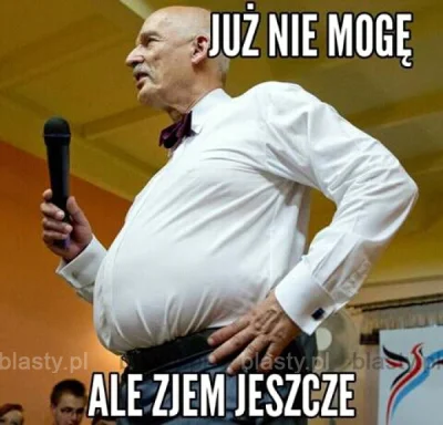 M.....e - Janusz Korwin-Mikke podczas próby bicia rekordu w zjedzeniu największej ilo...