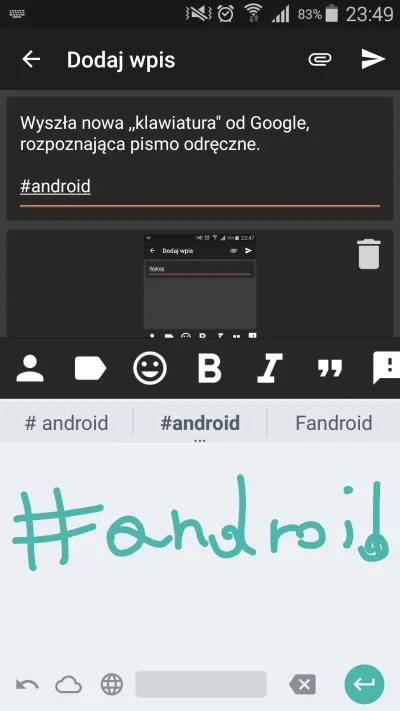 w.....y - Wyszła nowa ,,klawiatura" od Google, rozpoznająca pismo odręczne.

#android